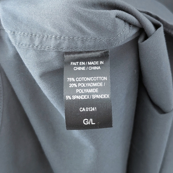 Le 31 Men's Blue-gray + Neon Yellow Buttons Long Sleeve Dress Shirt - Size Large - Picture 6 of 7